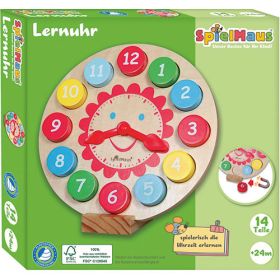 SpielMaus Holz Lernuhr-image