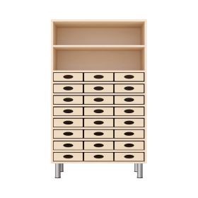 Regalschrank 120-80, 24 Materialkästen, mit höhenverst. Füßen-image