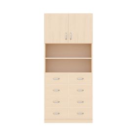 Regalschrank 180-80, 4 Türen, 8 Schubladen, mit Holzsockel-image