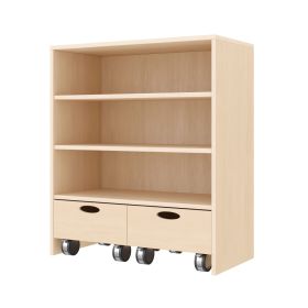 Regalschrank 92-80, 3 Fächer, 2 Rollkästen, mit Holzsockel-image